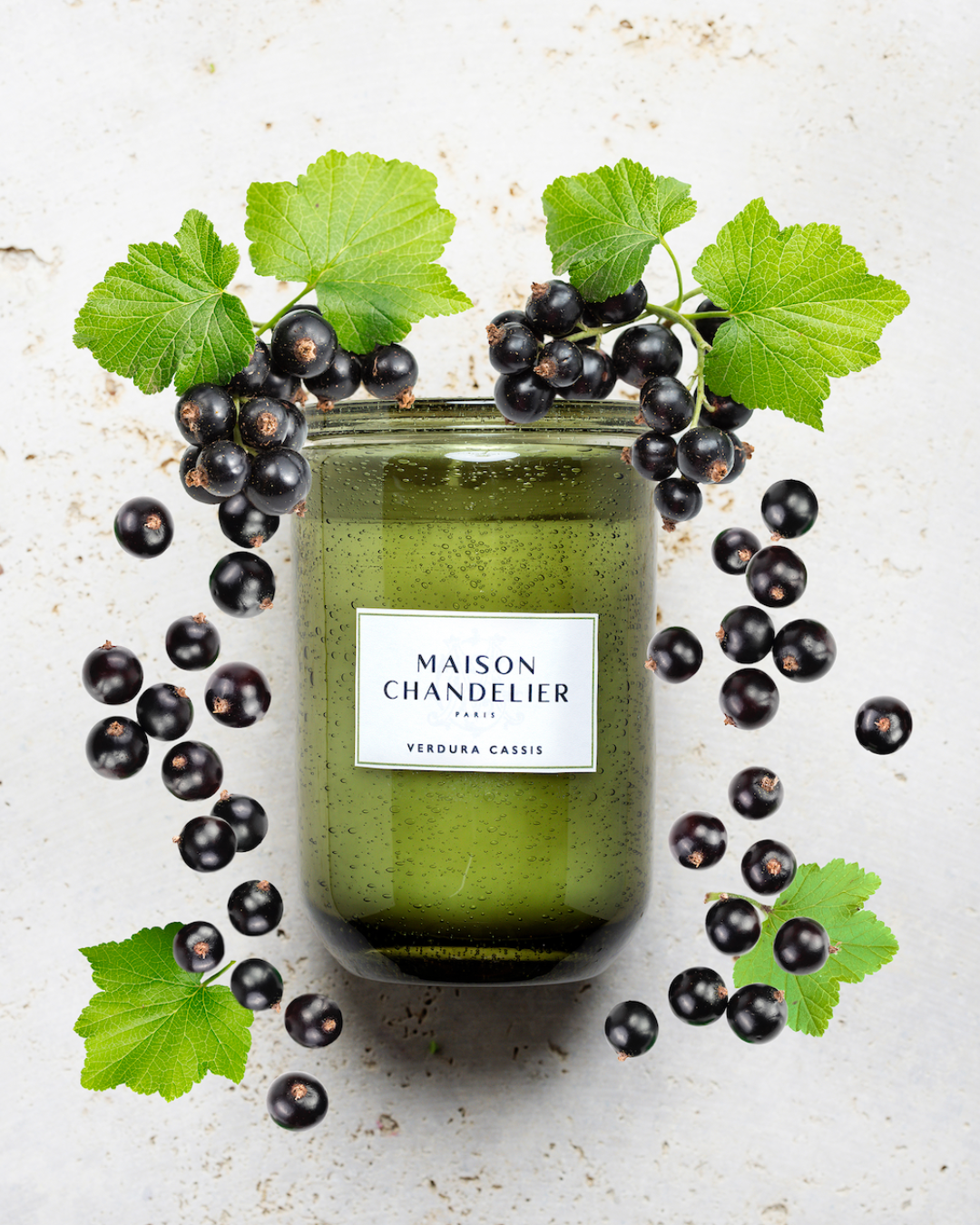 Bougie parfumée feuilles et baies de Cassis : Verdura Cassis